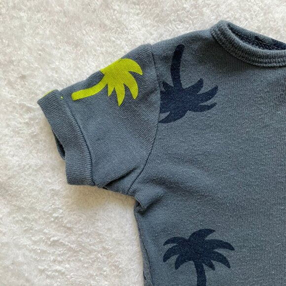 Joe Fresh Baby Romper 3-6M | Palm Tree Print | Short Sleeve Summer One-Piece - Picture 7 of 16